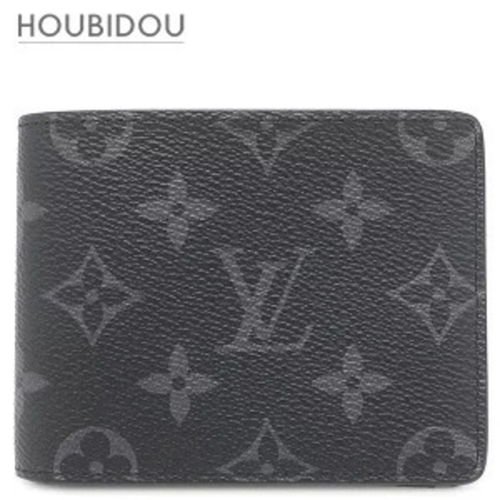 Louis Vuitton Portefeuille Slender Bi fold Wallet Monogram Eclipse Black